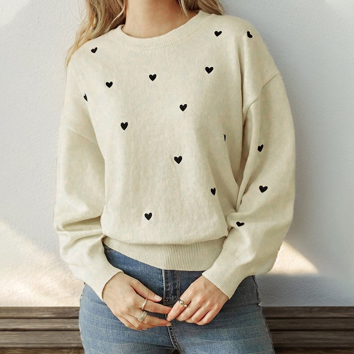 Heart Round Neck Sweater