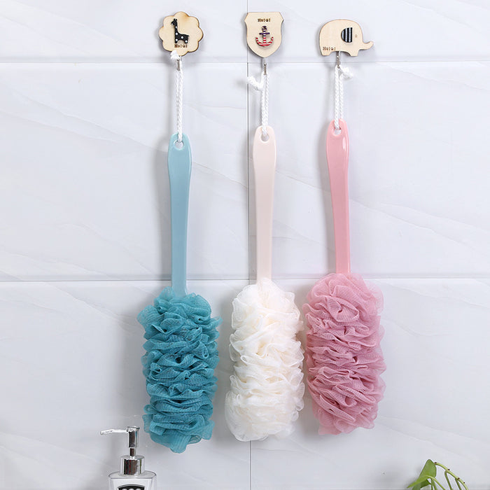 Fashion New Long Handle Hanging Soft Mesh Back Body Bath Shower Scrubber Brush Sponge For Bathroom Shower Brush New Arrival