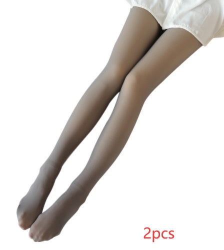 Fake Translucent Plus Size Leggings Fleece Lined Tights Fall And Winter Warm Fleece Pantyhose