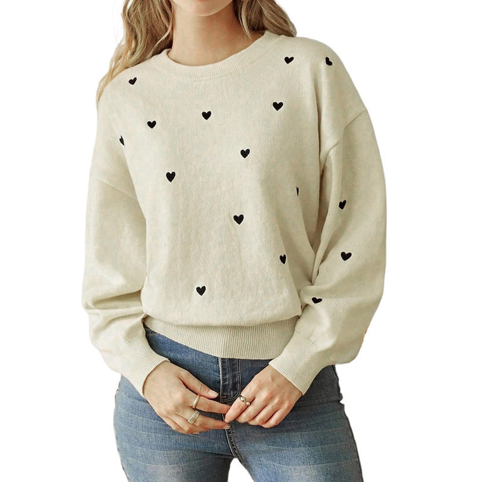 Heart Round Neck Sweater