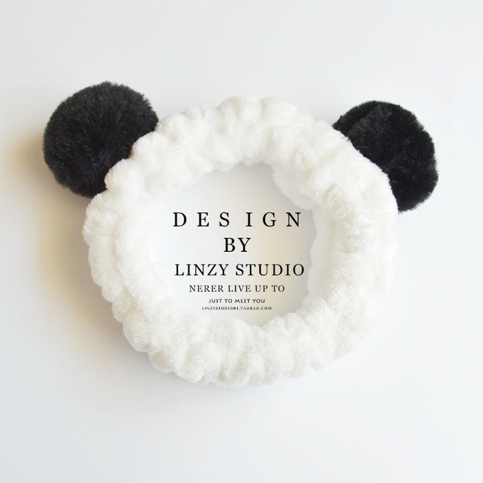 Cute Panda Ear Soft Carol Fleece Women Headband